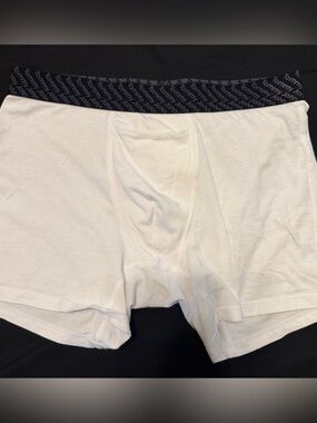 Tommy John White Boxer Briefs with Black Logo Waistband
